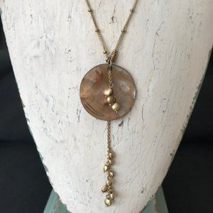 Lia Sophia - Genuine River Shell & Gold Necklace
